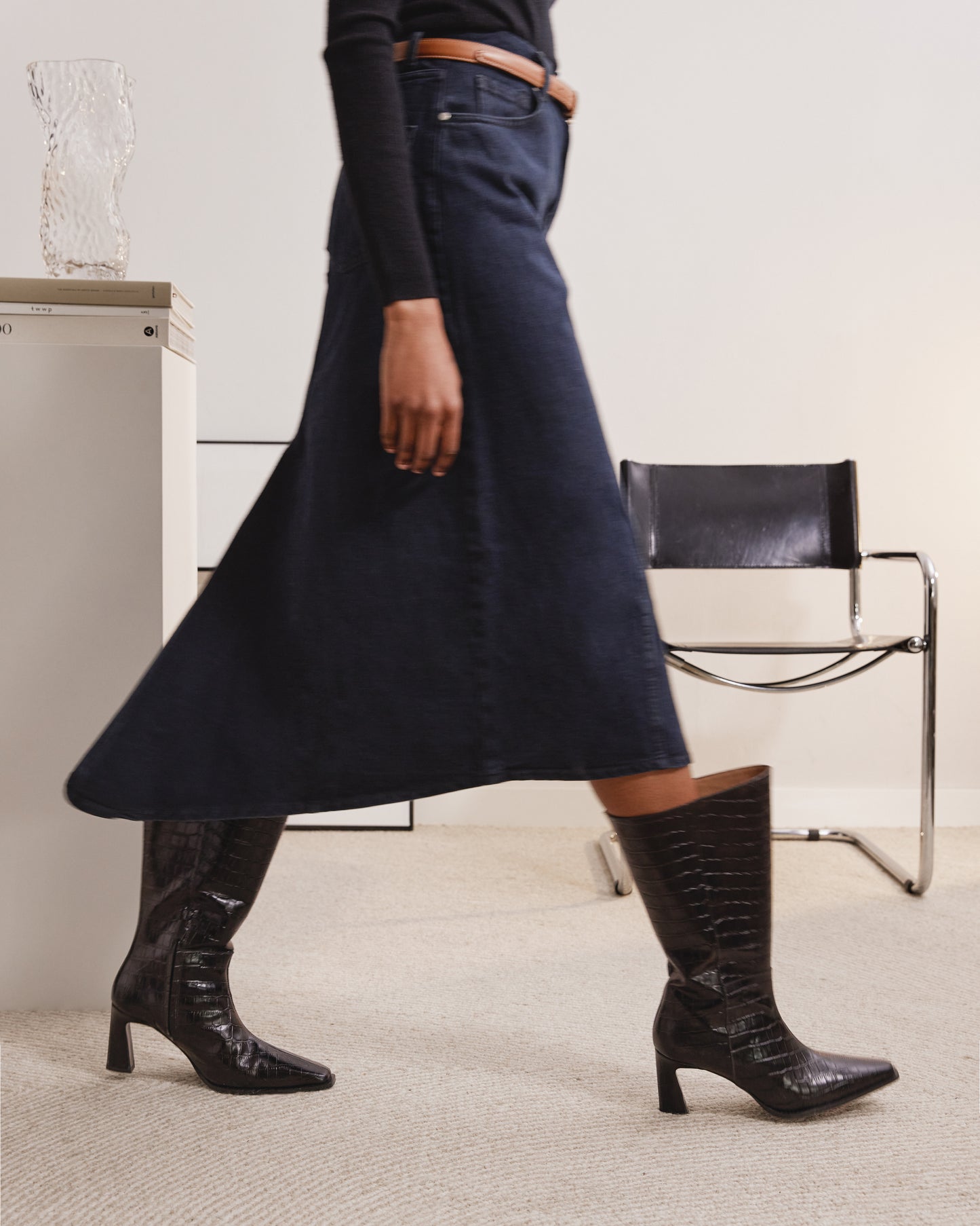 Ava Black Leather
