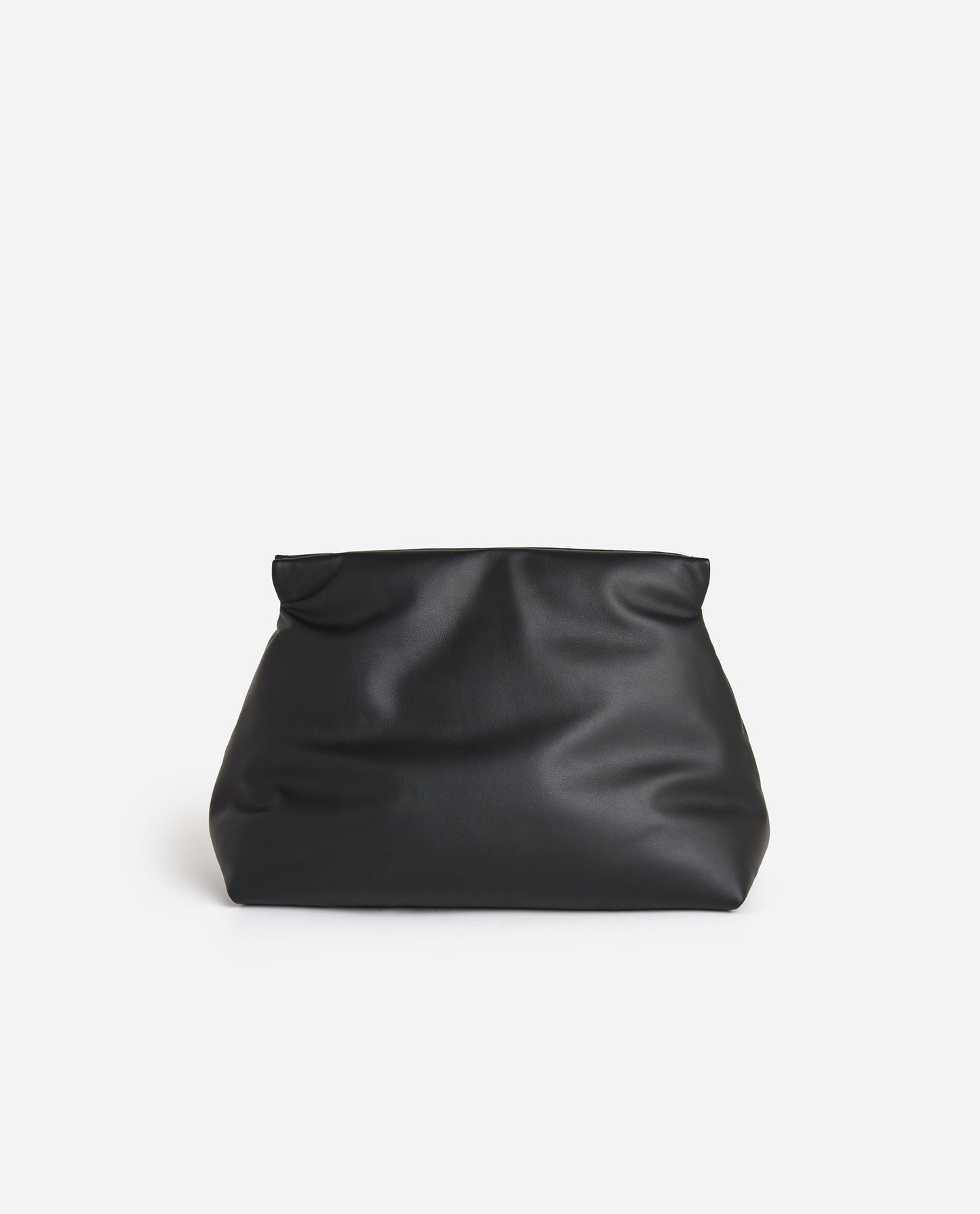 Clay Clutch Padded Black Leather