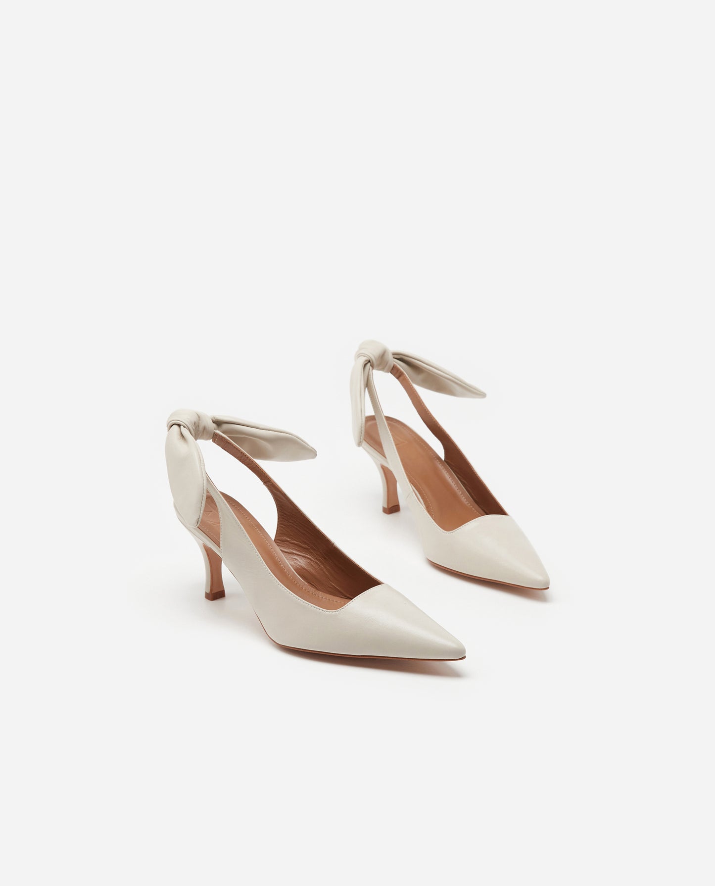 Franchesca Bow Creme Leather