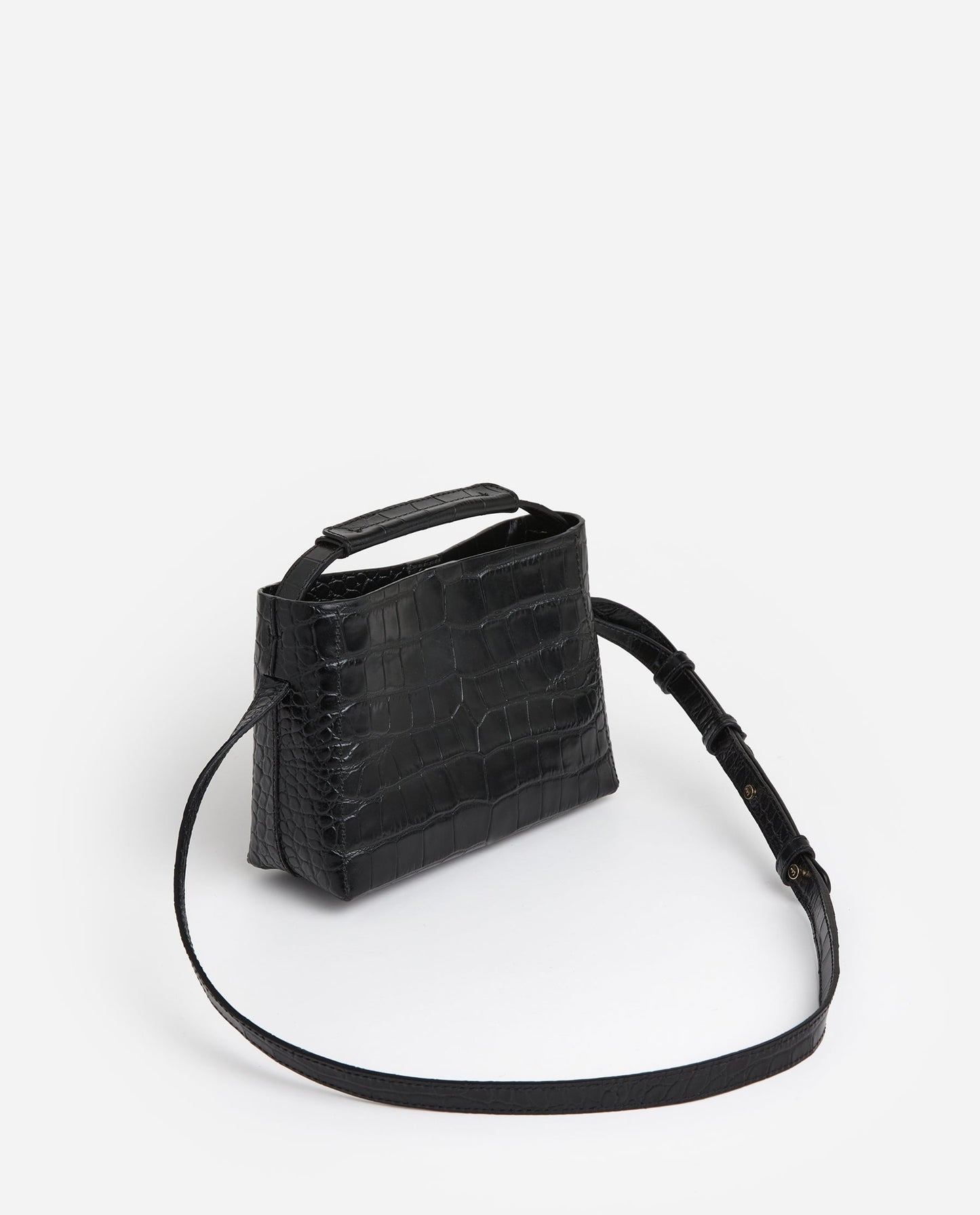 Hedda Mini Handbag Croco Black Leather