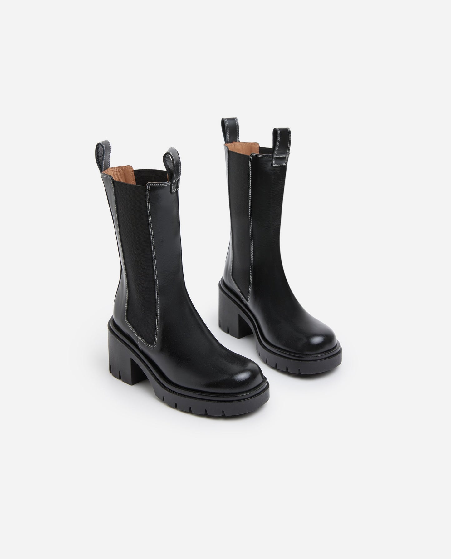 Lulu Black Contrast Leather