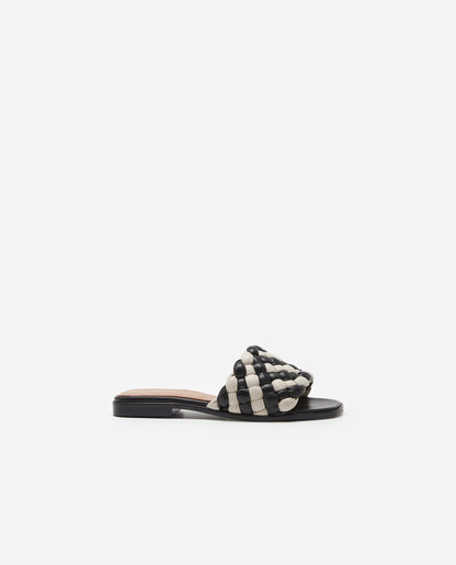 Minou Black/White Leather