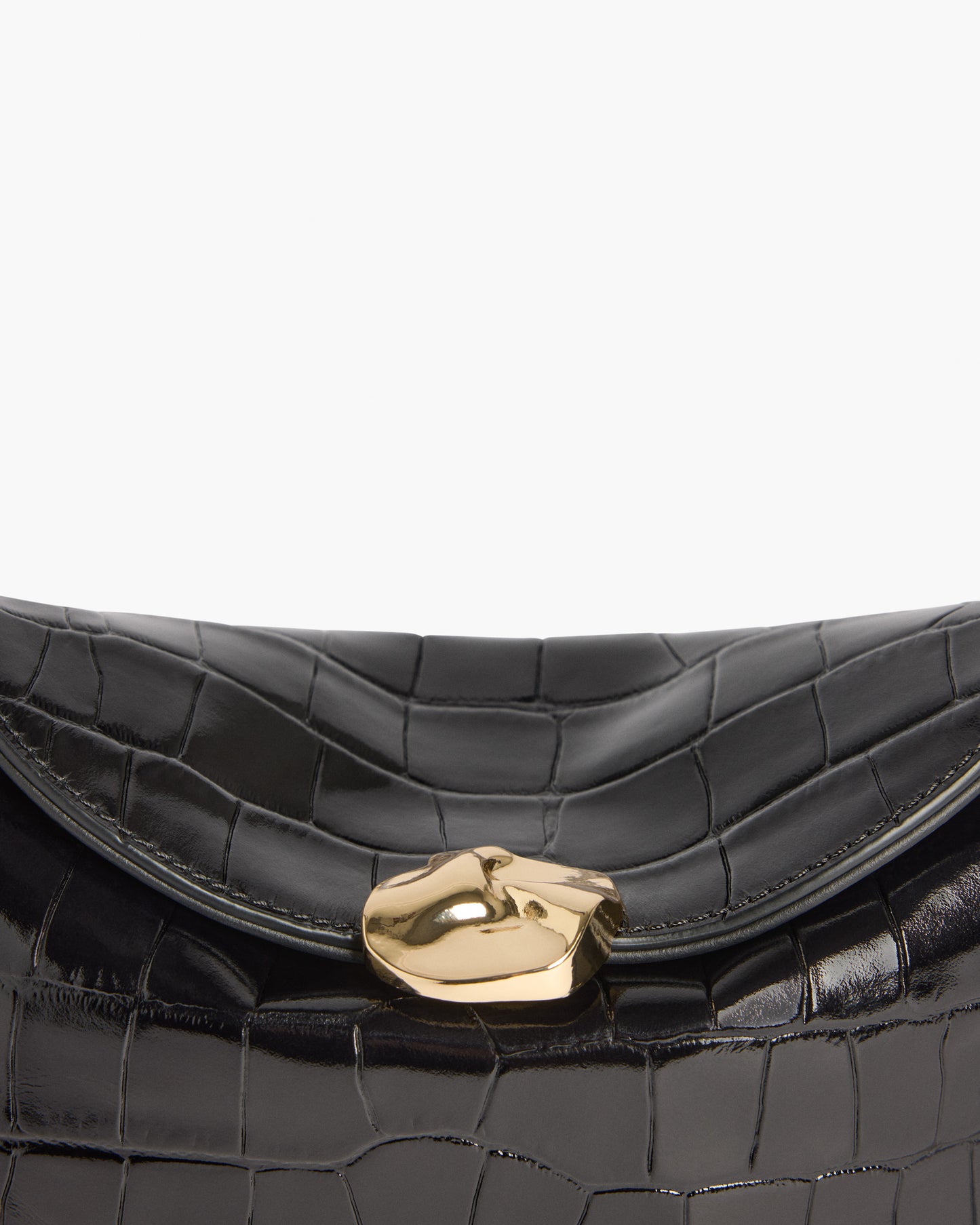 Hanna Clutch Leather Croco Black