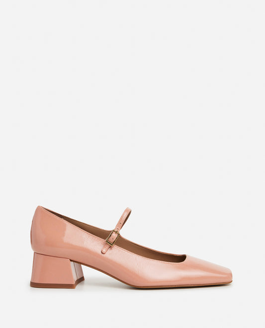 Evan Wrinkled patent Blush Pink