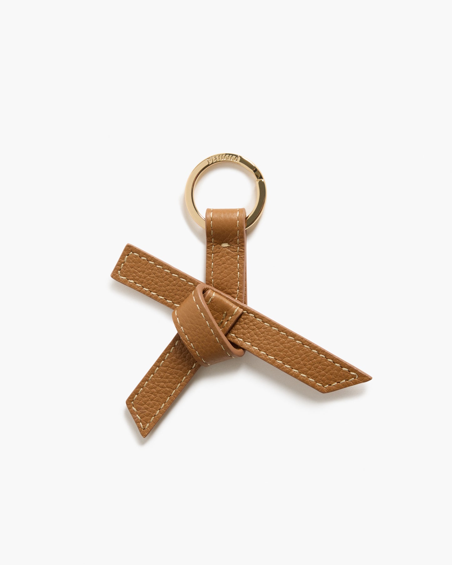 Alessa Keyring Grained Leather Cognac