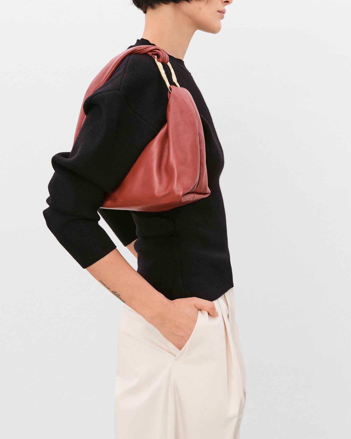 Amanda Shoulder Bag Leather Brick Red