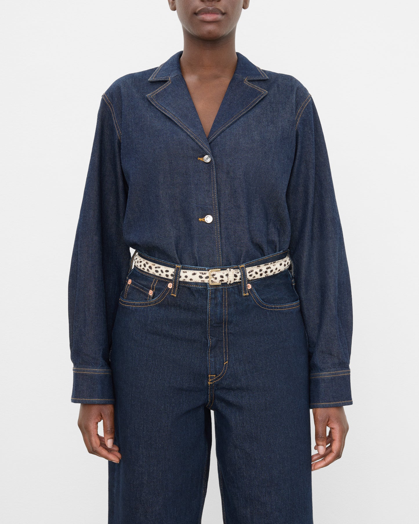 Barbara Belt Leather Hair Chocolate Dot