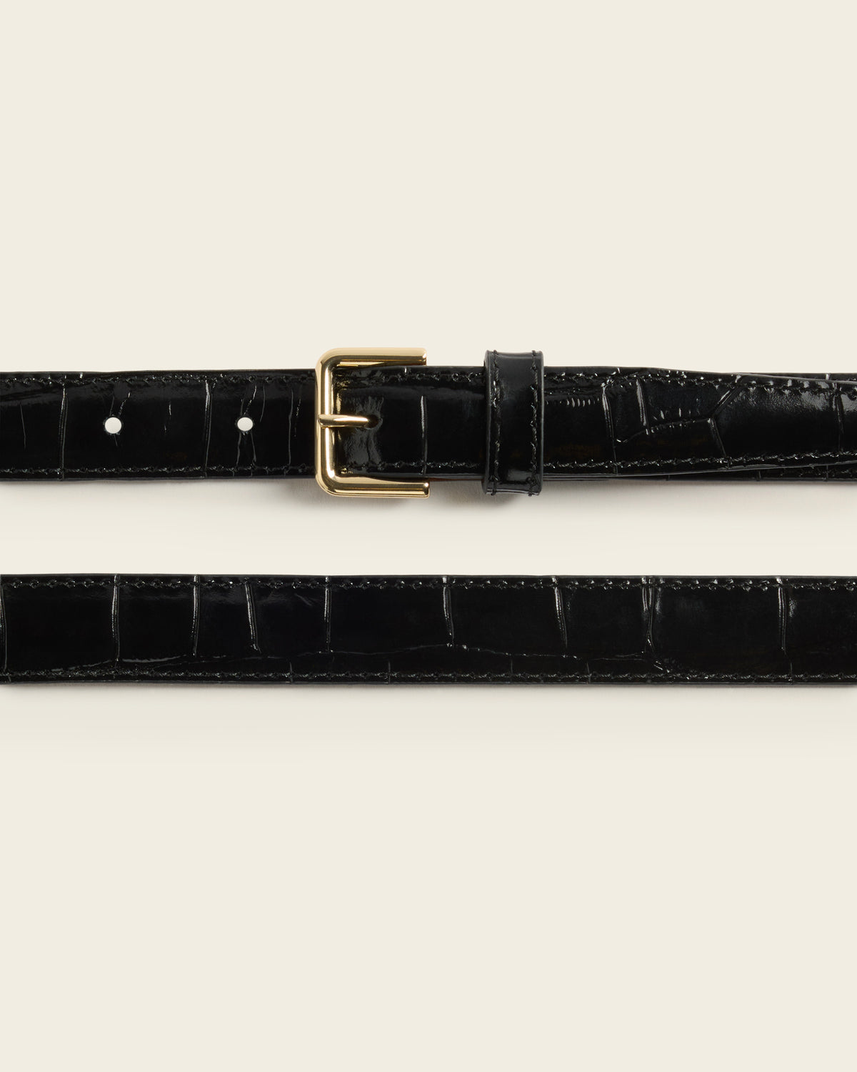 Barbara Belt Leather Black Croco