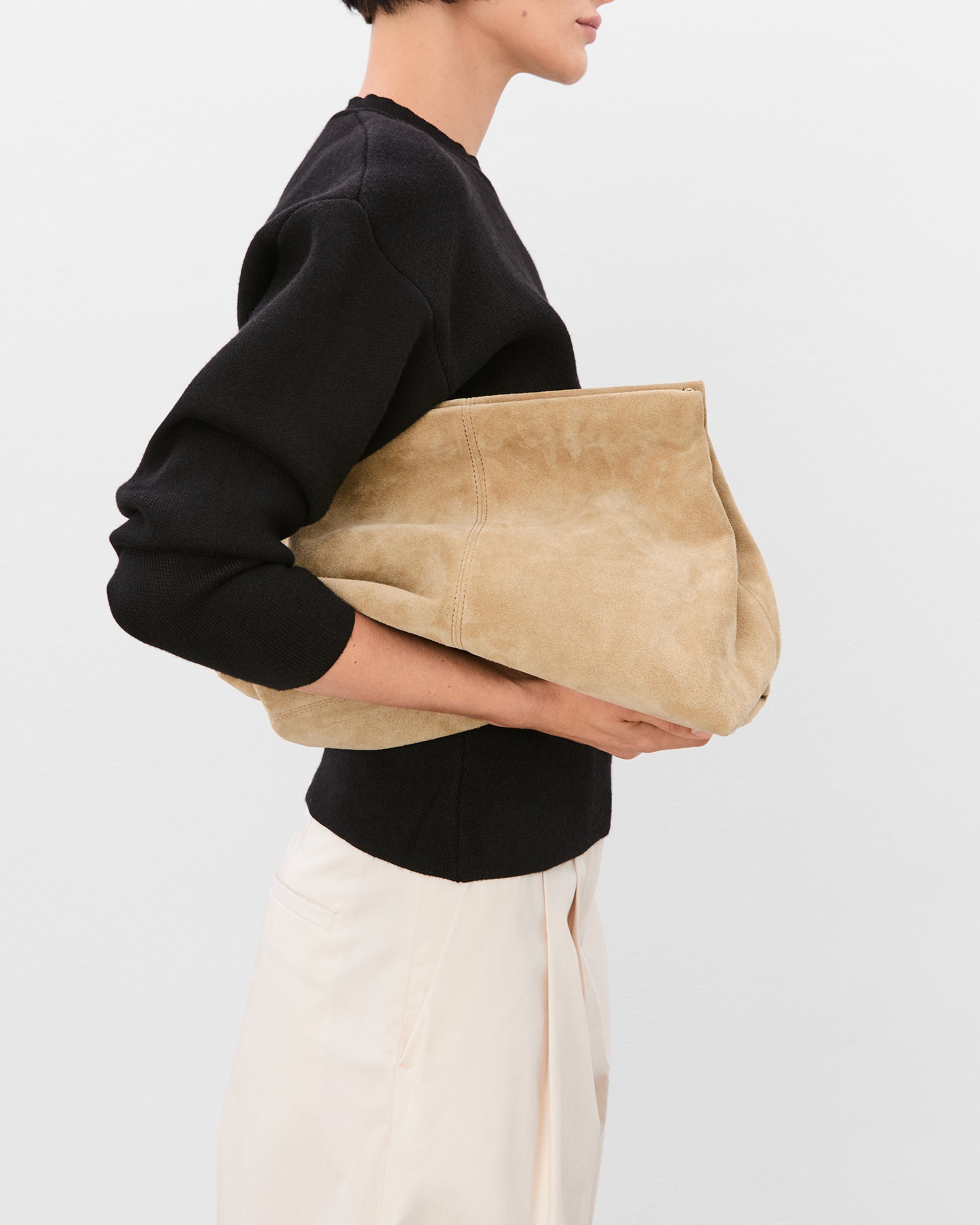 Clay Clutch Suede Sand Bag – Flattered