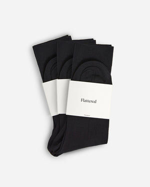 Flattered Sock x3 Mercerized Cotton Black
