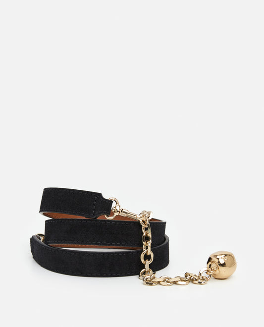 Belle Chain Belt Suede Black