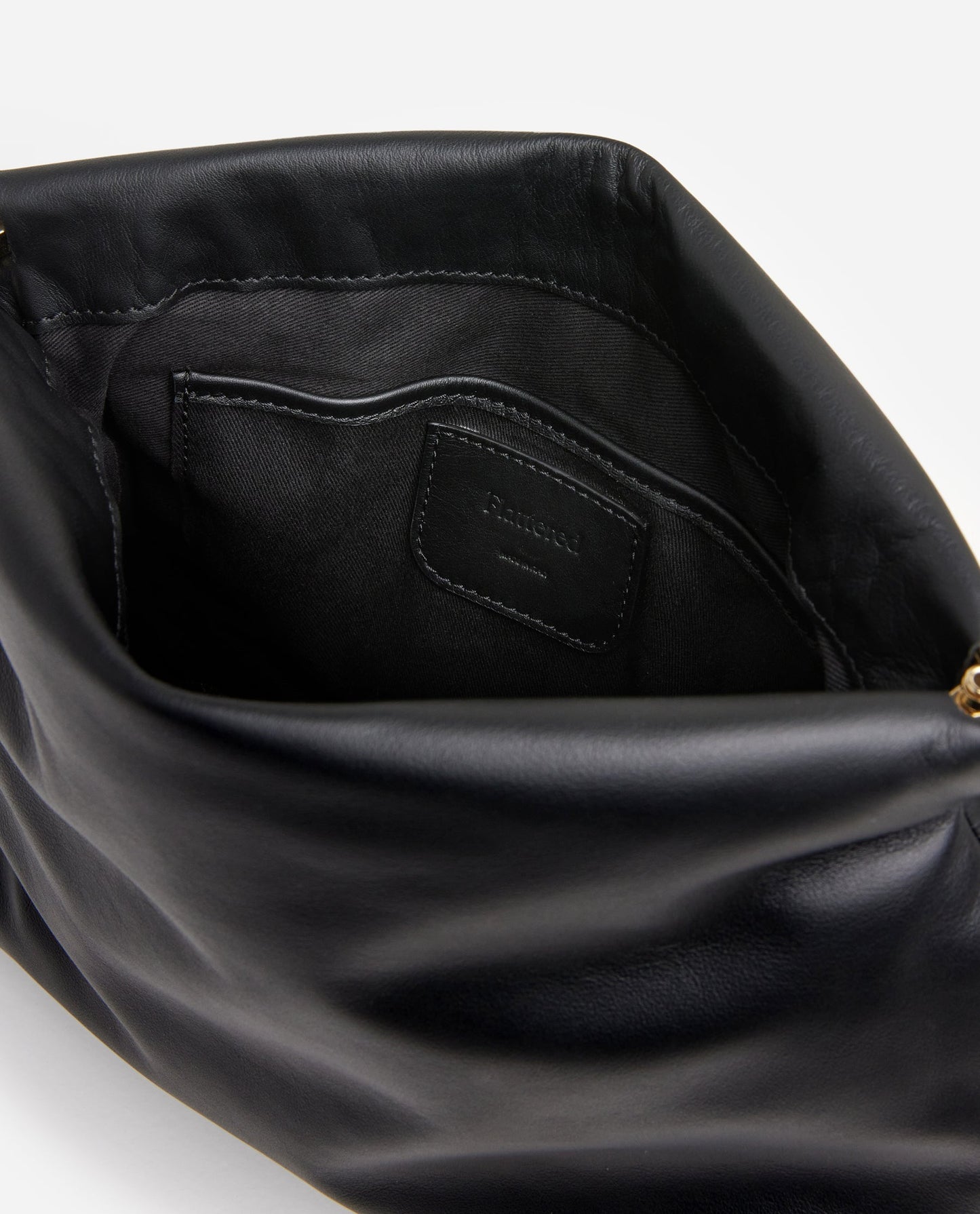 Clay Clutch Padded Black Leather