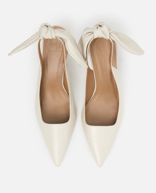 Franchesca Bow Leather Creme