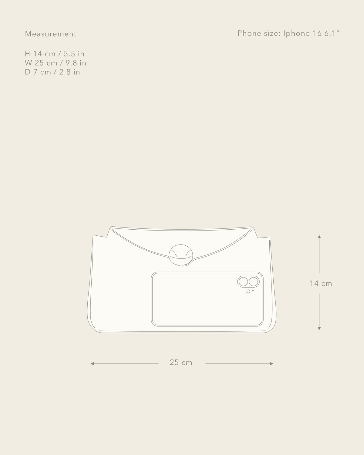 Gaia Clutch Leather Black