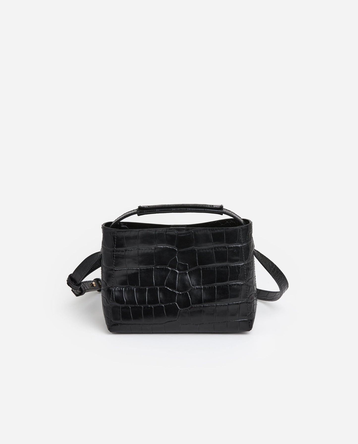 Hedda Mini Handbag Croco Black Leather
