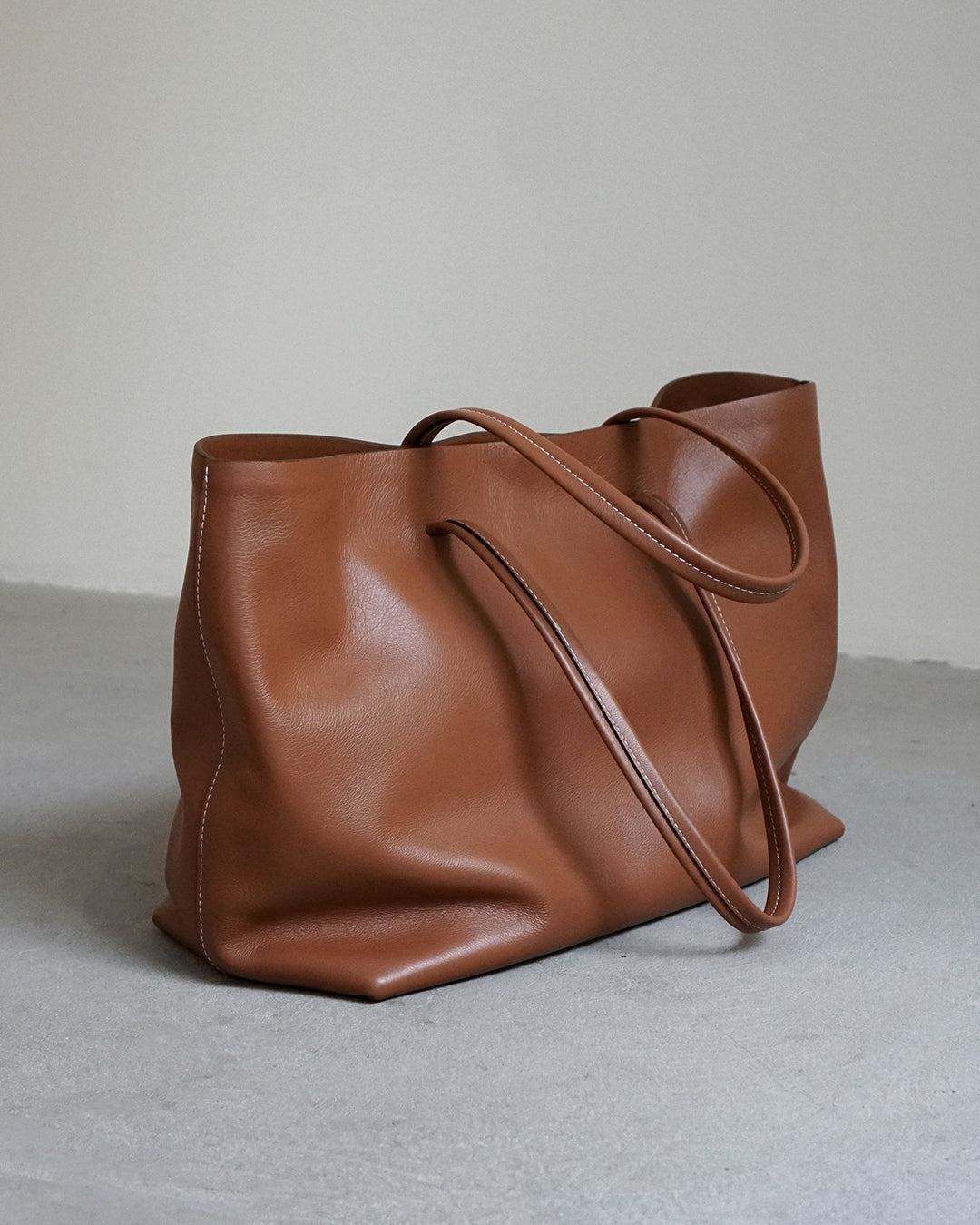 Leather cognac outlet tote