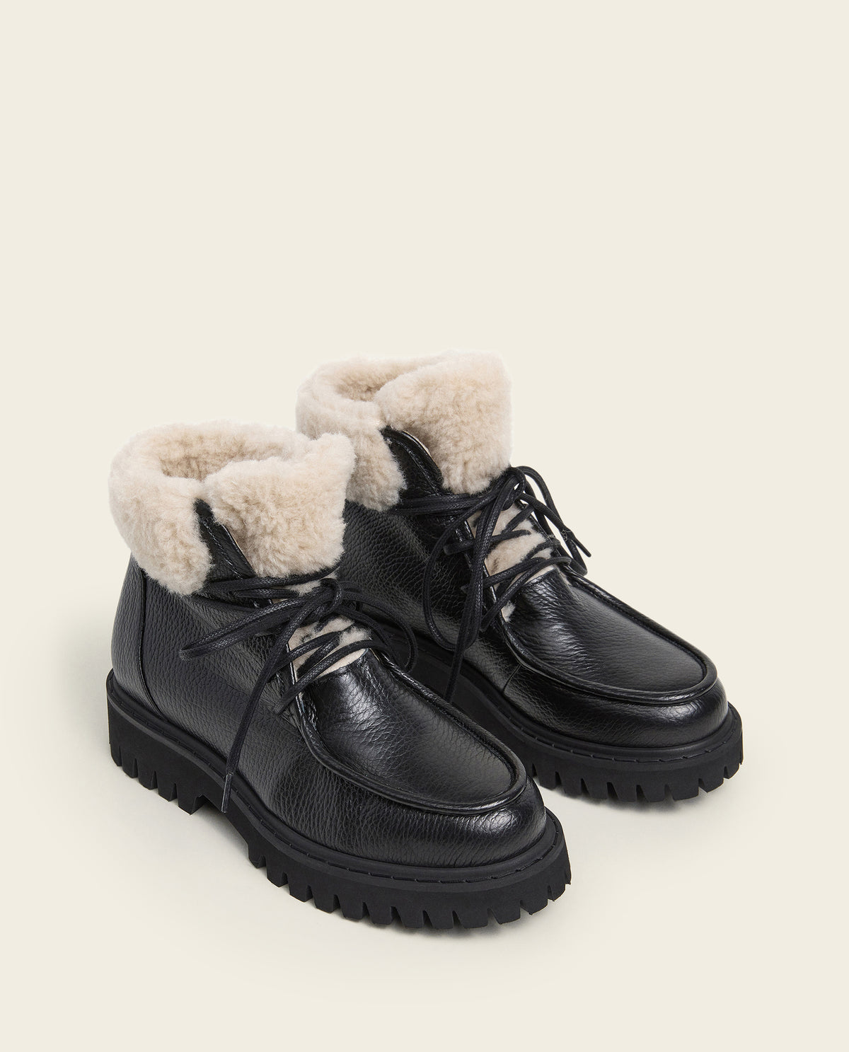 Marcie Grained Leather Black