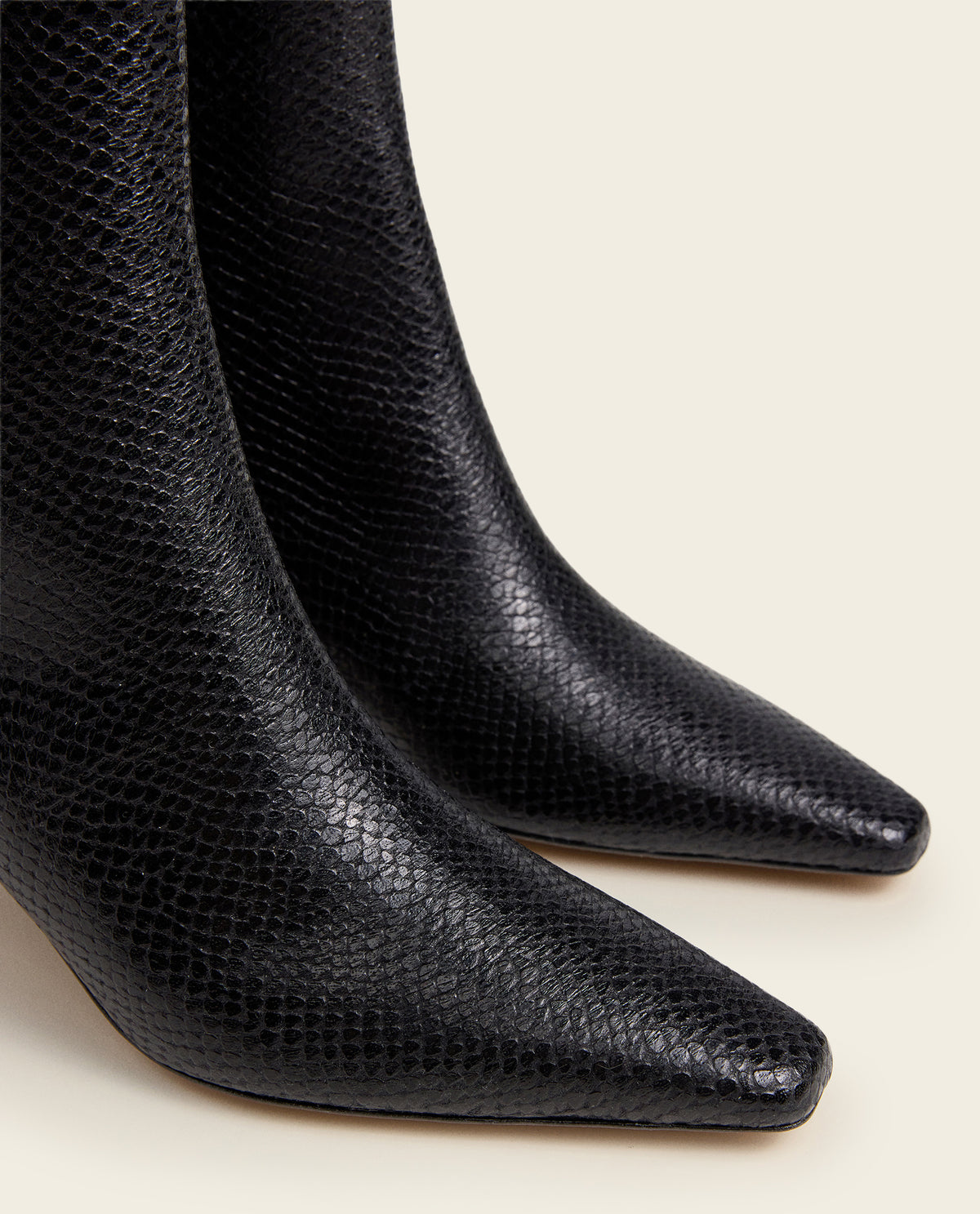 Xena Leather Black Snake Embossed