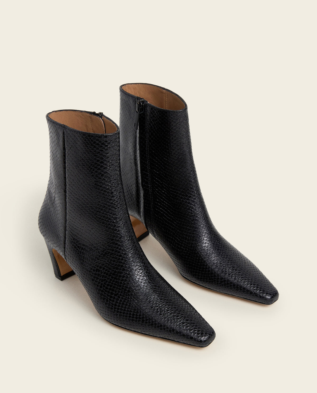 Xena Leather Black Snake Embossed