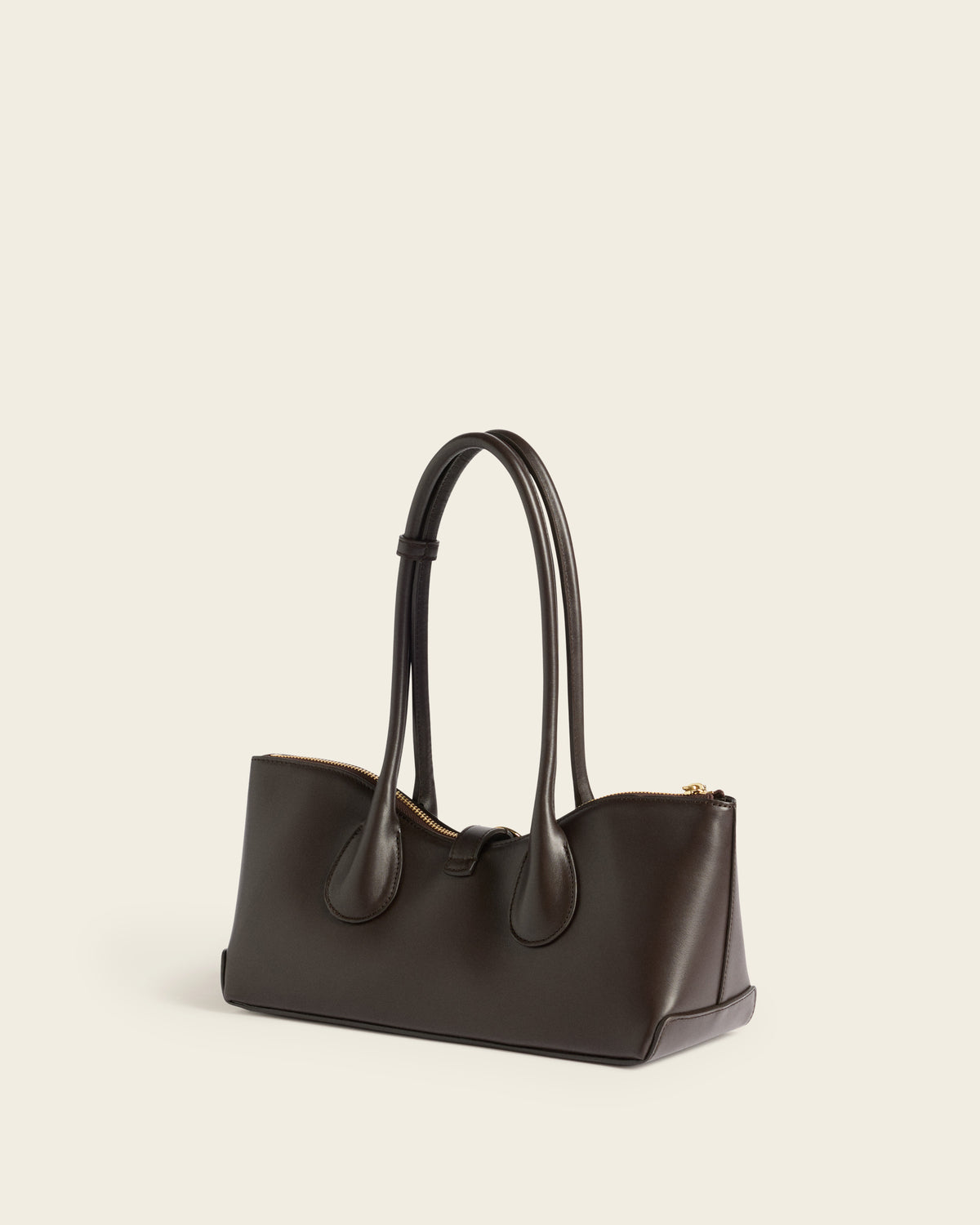 Gaia Ornament Shoulder Bag Leather Chocolate