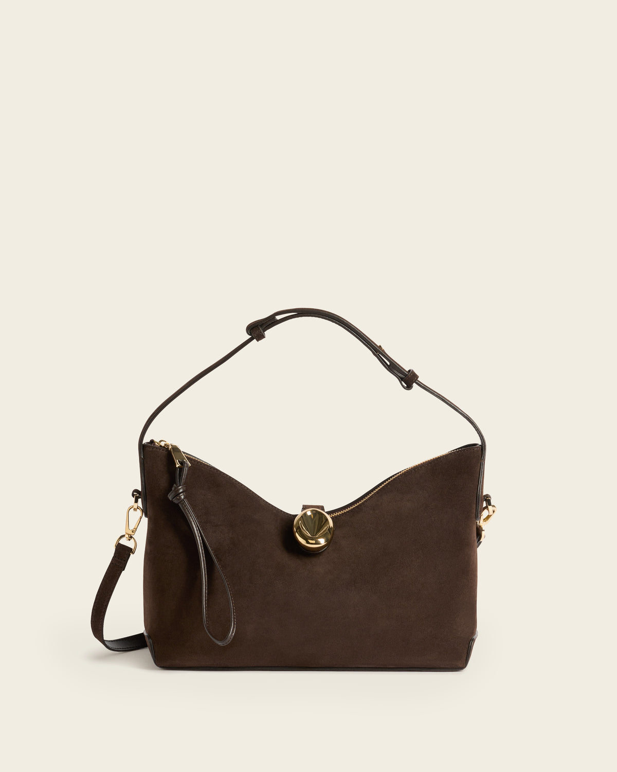 Gaia Handbag Suede Chocolate