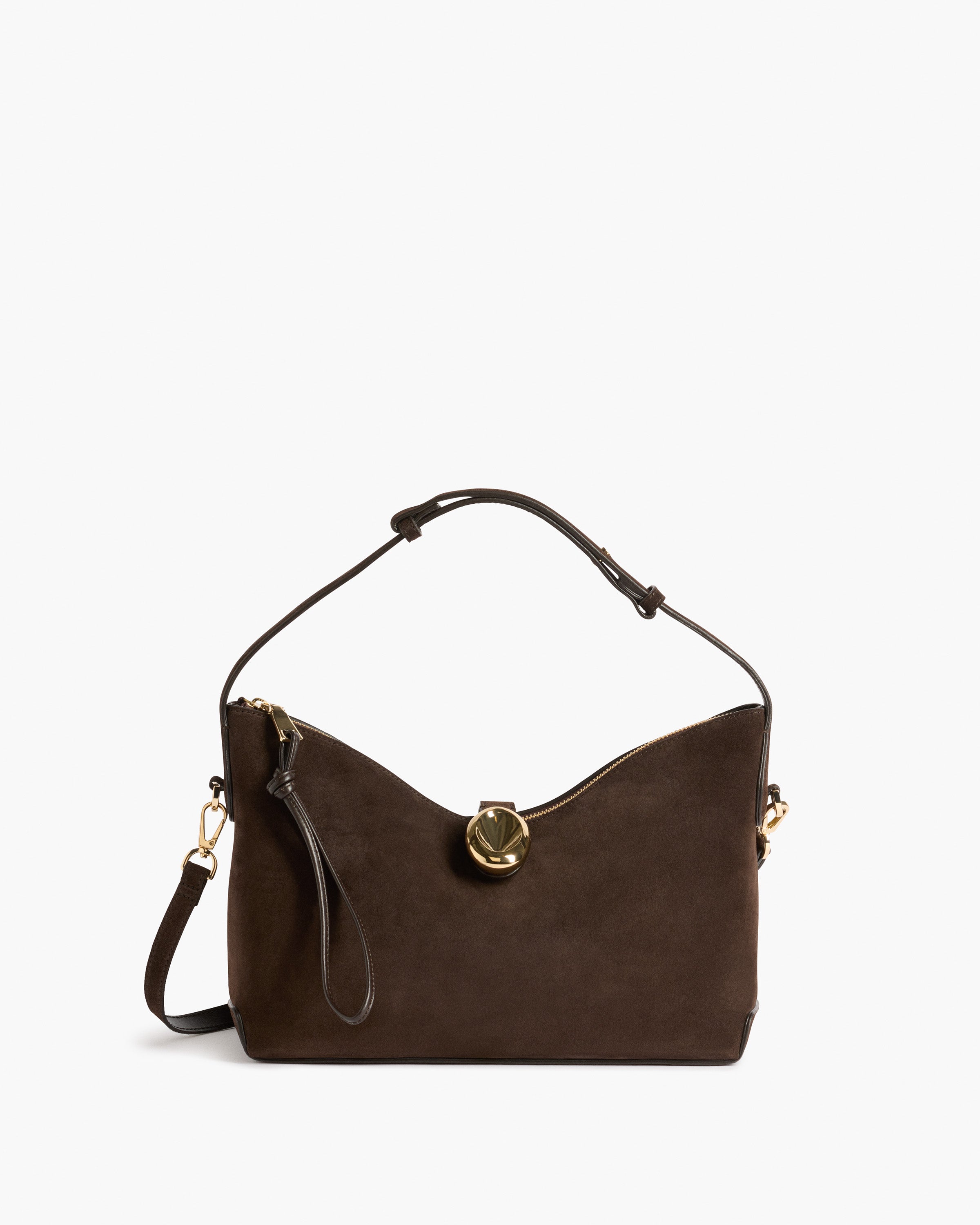 Brown Hana Mini Suede Leather Crossbody JW PEI MINI HANA In Six