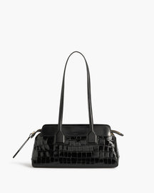 Greta Shoulder bag Leather Croco Black
