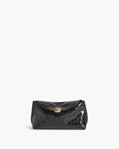 Hanna Clutch Leather Croco Black
