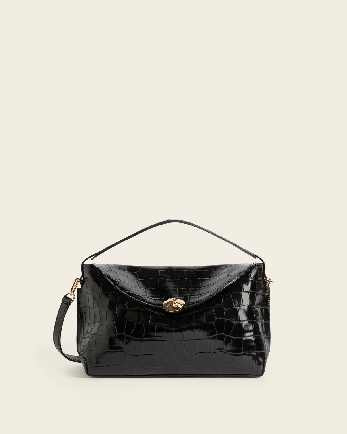 Hanna Grande Bag Leather Croco Black