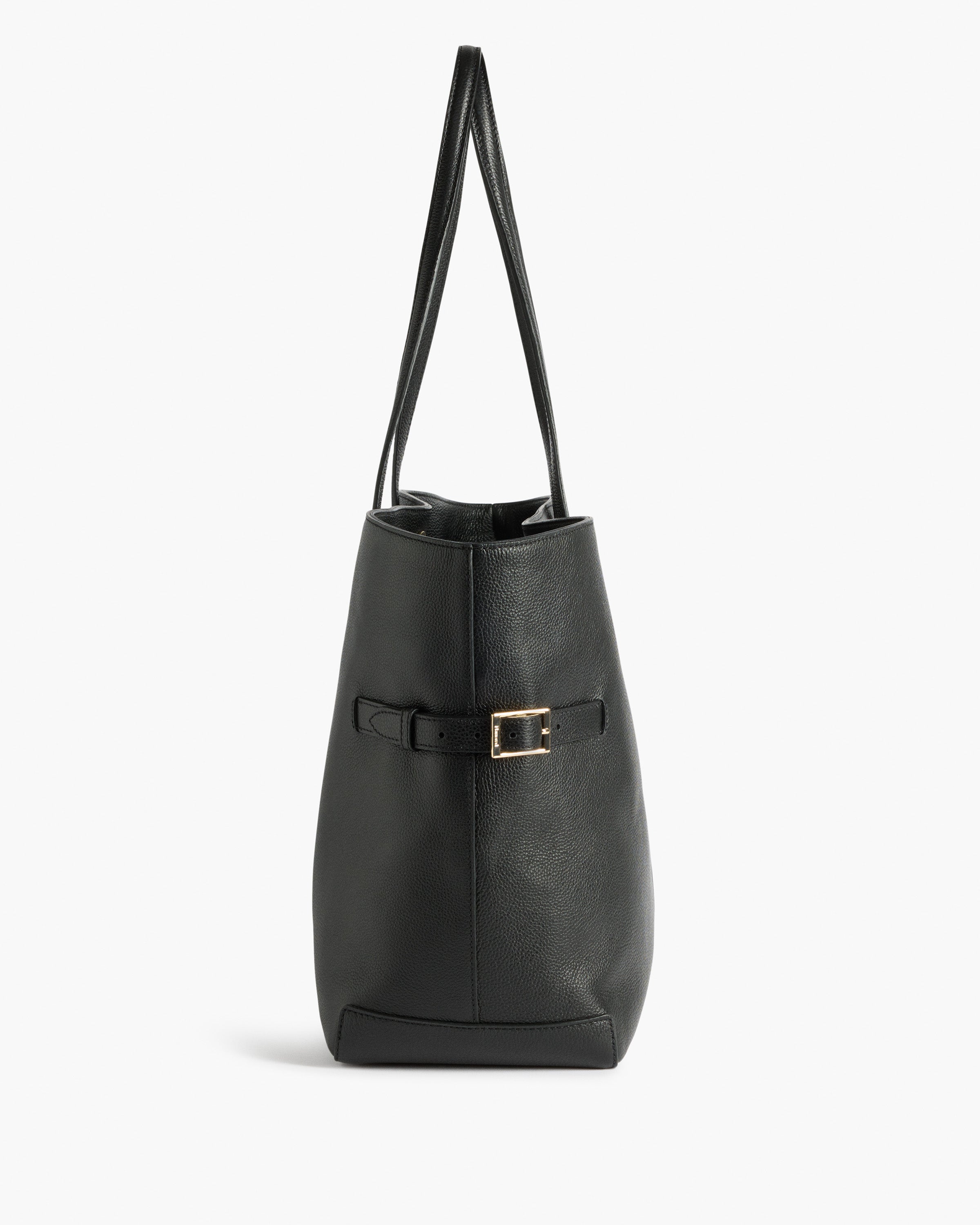 Lesley Tote Bag Grained Leather Black Bag – Flattered