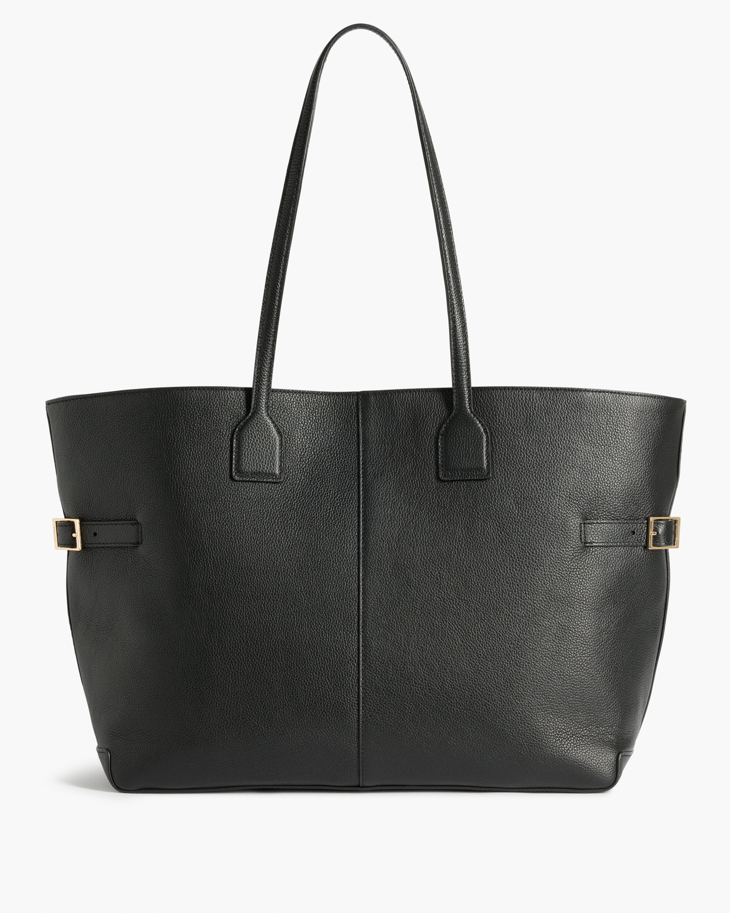 Lesley Tote Bag Grained Leather Black Bag – Flattered Lesley Tote Bag Grained Leather Black Bag – Flattered