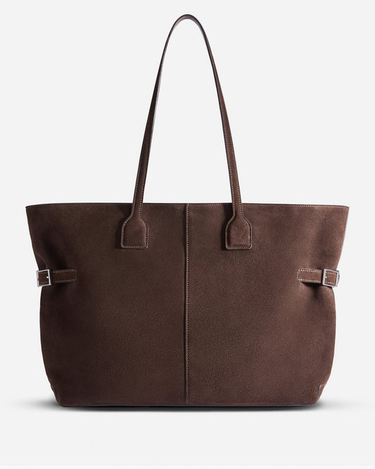 Lesley Tote Bag Suede Chocolate