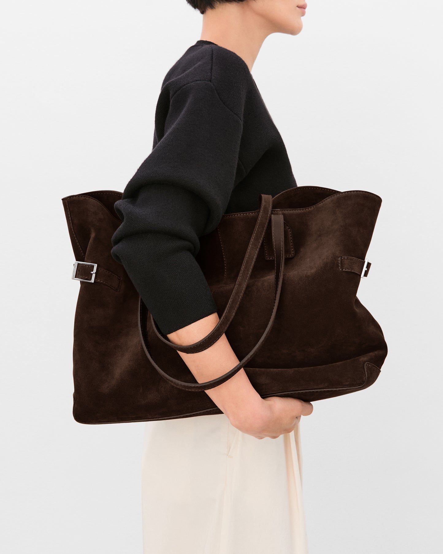 Lesley Tote Bag Suede Chocolate