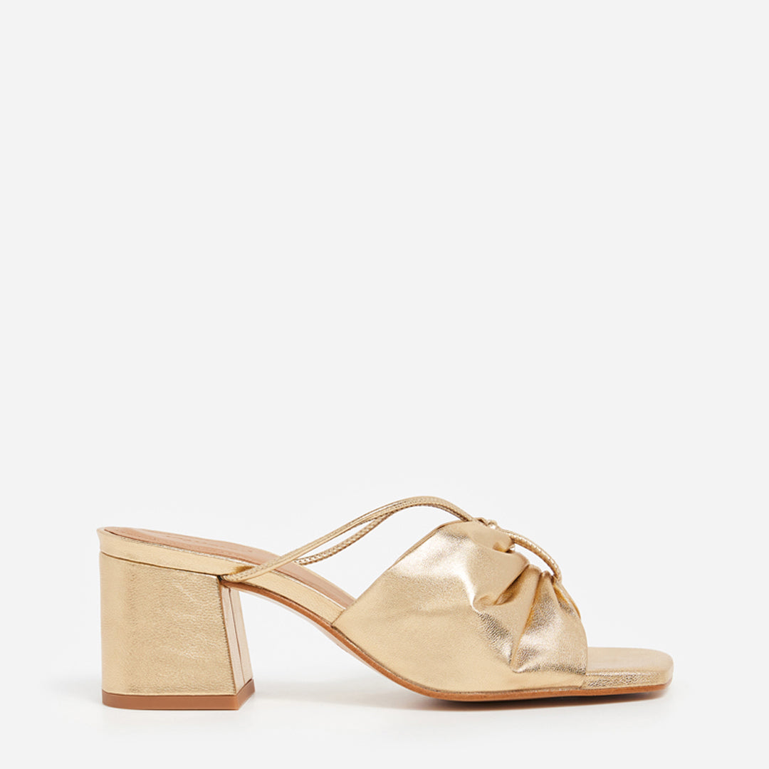 Olivia Leather Gold Heel – Flattered