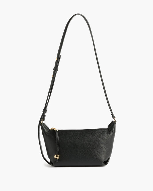 Ru Crossbody Bag Grained Leather Black