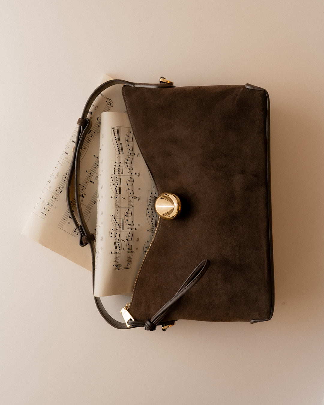 Gaia Handbag Suede Chocolate