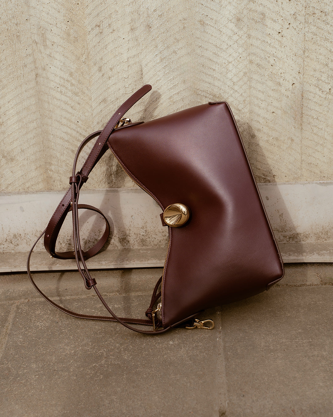 Gaia Handbag Leather Burgundy